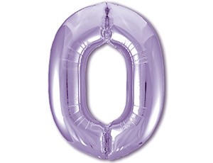 Ag (40&quot;/102 см) Цифра, 0,  Пастель Сиреневый 1 шт.