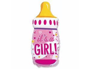 Fm (31"/79 см) Бутылка IT'S A GIRL розовая, 1 шт.