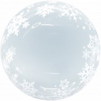Fa (18''/46 см) Сфера 3D, Deco Bubble, Снежинки, Прозрачный, 1 шт. в упак.
