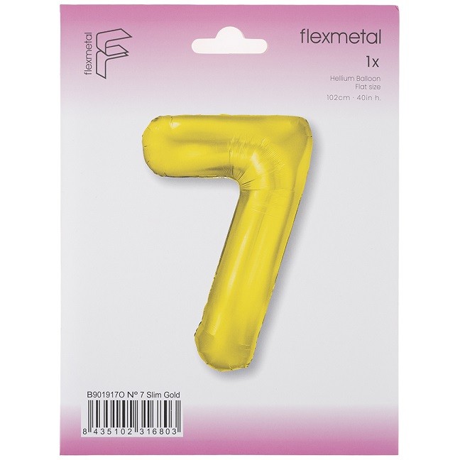 Fm (40''/102 см) Цифра, 7 Slim, Золото, 1 шт. в уп.