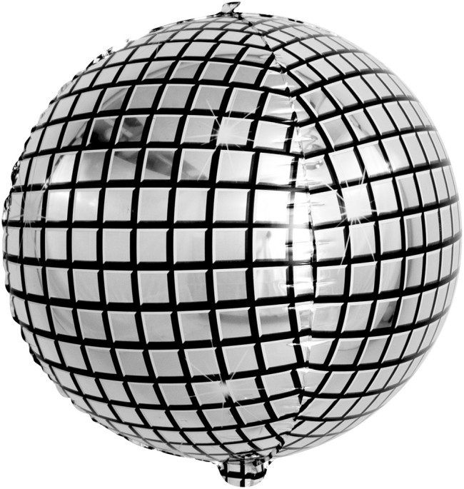 Fa 3D (60''/152 см) Сфера, Диско, Серебро, 1 шт. в уп.
