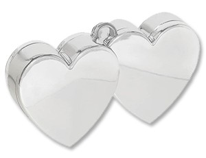 Грузик д/шара Два Сердца серебро, 170гр 