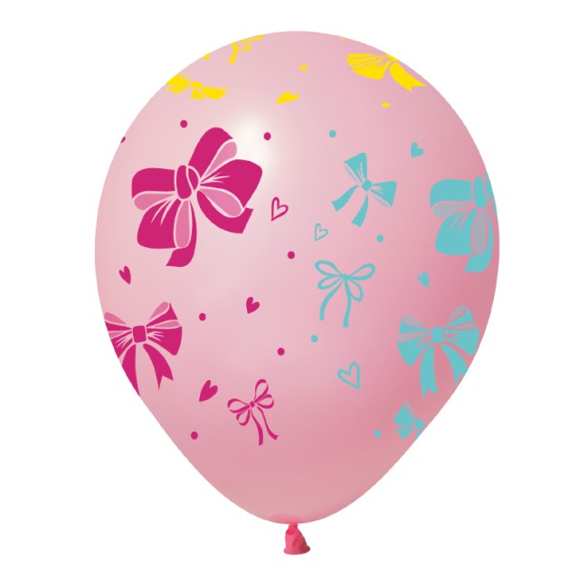 Вп (12''/30 см) Бантики, Ассорти Пастель, 5 ст., 50 шт.