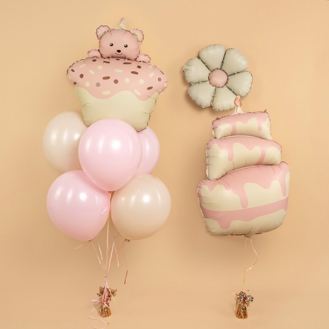 Fa (37''/94 см) Фигура, Торт, Розовый, Сатин, 1 шт.