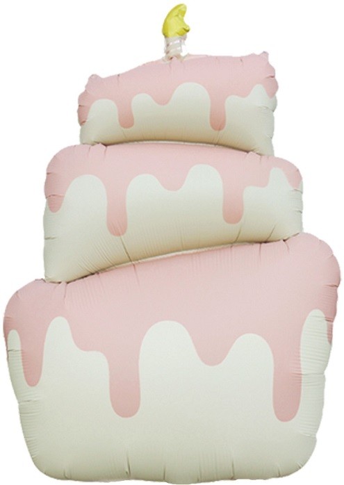 Fa (37''/94 см) Фигура, Торт, Розовый, Сатин, 1 шт.