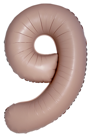 Fm (40''/102 см) Цифра, 9 Slim, Винтажная роза, Матовый, 1 шт. в уп.