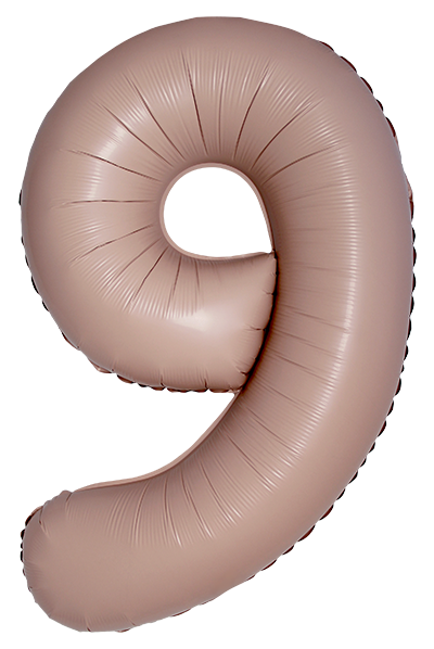 Fm (40''/102 см) Цифра, 9 Slim, Винтажная роза, Матовый, 1 шт. в уп.