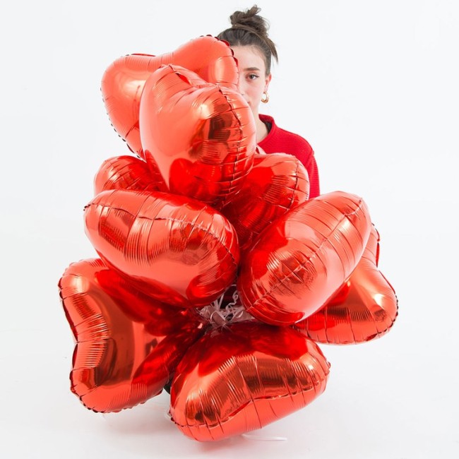 Gr (18''/46 см) СЕРДЦЕ Металлик Red, 1 шт.
