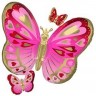 Аn (29''/73 см) Фигура, Бабочки сердца Pink/Gold/Red, 1 шт.