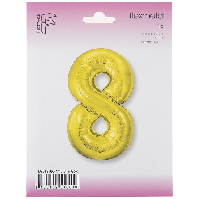 Fm (40''/102 см) Цифра, 8 Slim, Золото, 1 шт. в уп.