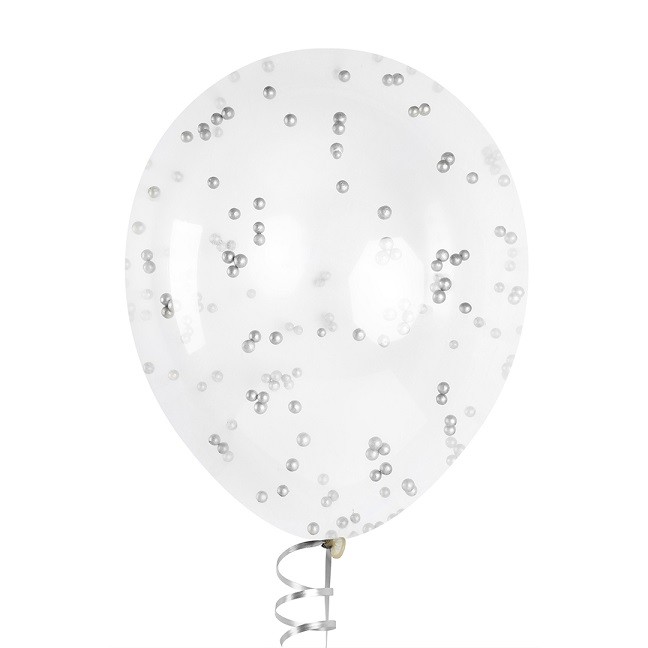 Шарики пенопласт, Серебро, Металлик, 6-8 мм, 10 гр.