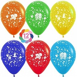 Sp (12''/30 см) С Новорожденным!, Ассорти, пастель, 5 ст, 50 шт.