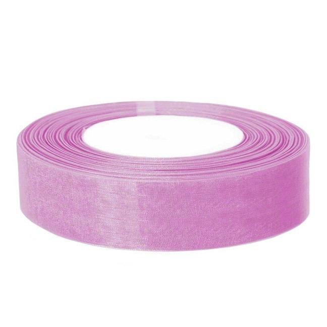 Лента органза (2,5 см*22,85 м) Сиреневый, 1 шт.