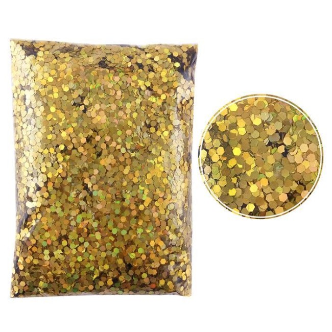 Глиттер "Блестки" лазерный Золотой, 2,5 мм., 100 г