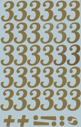 Наклейки буквы 5 см "З" золото, 1 лист