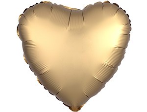 Аn (18''/46 см) СЕРДЦЕ Сатин Gold Sateen, 1 шт.