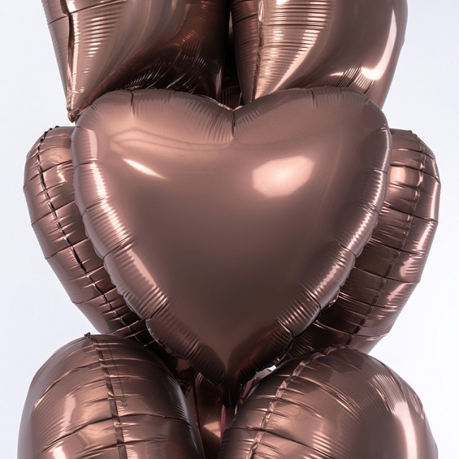 Fm (18''/46 см) СЕРДЦЕ Сатин Brown, 1 шт.