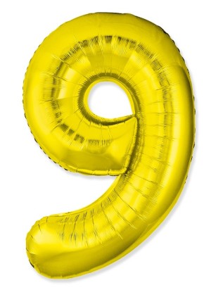 Fm (40''/102 см) Цифра, 9 Slim, Золото, 1 шт. в уп.