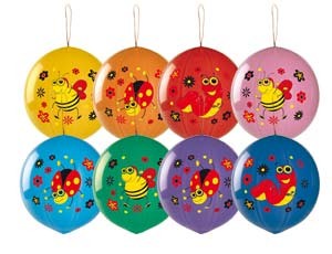 Gm (18''/45см) /Панч-болл с рисунком Насекомые многоцветные, 25 шт