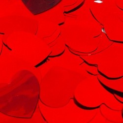 Конфетти фольга, Сердца, Красный, 2,5 см, 50 гр