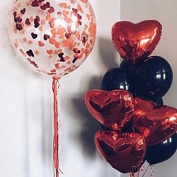 Конфетти фольга, Сердца, Красный, 2,5 см, 50 гр