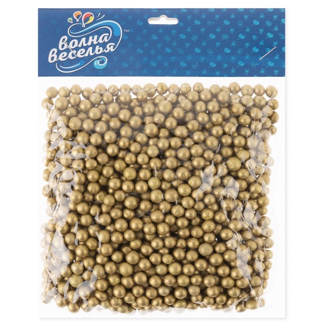 Шарики пенопласт, Золото, Металлик, 6-8 мм, 10 гр.