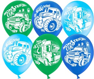 ДБ (12''/30 см) Техника (Монстр-Трак), Ассорти, лайт, пастель, 2 ст, 50 шт.