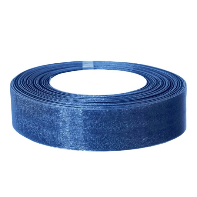 Лента органза (2,5 см*22,85 м) Темно-синий, 1 шт.