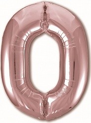Ag (40"/102 см) Цифра, 0, Slim, Розовое Золото, в упаковке 1 шт.
