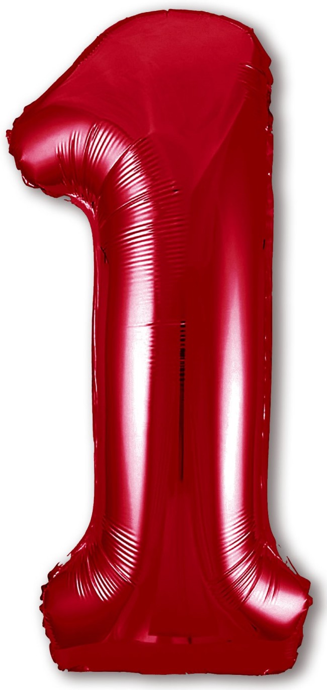 Ag (40"/102 см) Цифра, 1 Slim, Красный, 1 шт. в упак.