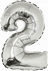Fa (16"/41 см) Мини-Цифра с клапаном, 2, Серебро, 1 шт.