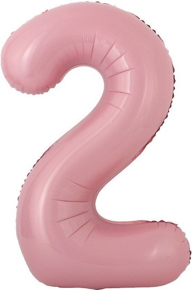 Fa (16"/41 см) Мини-цифра с клапаном, 2, Розовый, 1 шт.