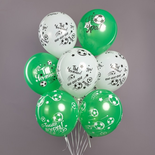 Дб (12''/30 см) Ты Чемпион! (футбол), Ассорти, пастель, 5 ст, 25 шт.