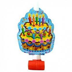 F Язычок-гудок с карточкой Праздничный торт 6шт