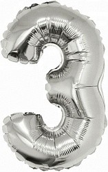 Fa (16&quot;/41 см) Мини-Цифра с клапаном, 3, Серебро, 1 шт.