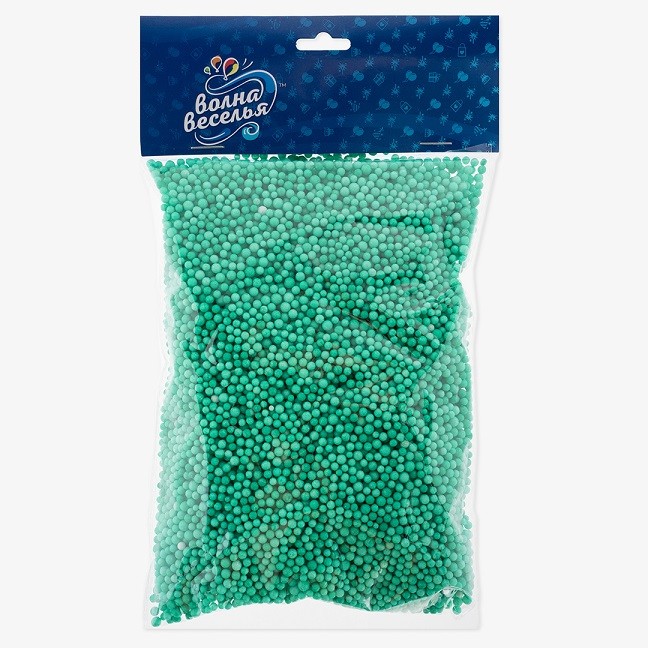 Шарики пенопласт, Зеленый, 2-4 мм, 10 гр.