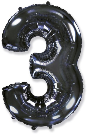 Fm (40''/102 см) Цифра, 3, Черный, 1 шт.