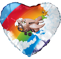 Ag (18''/46 см) Сердце, Самолет, 1 шт.