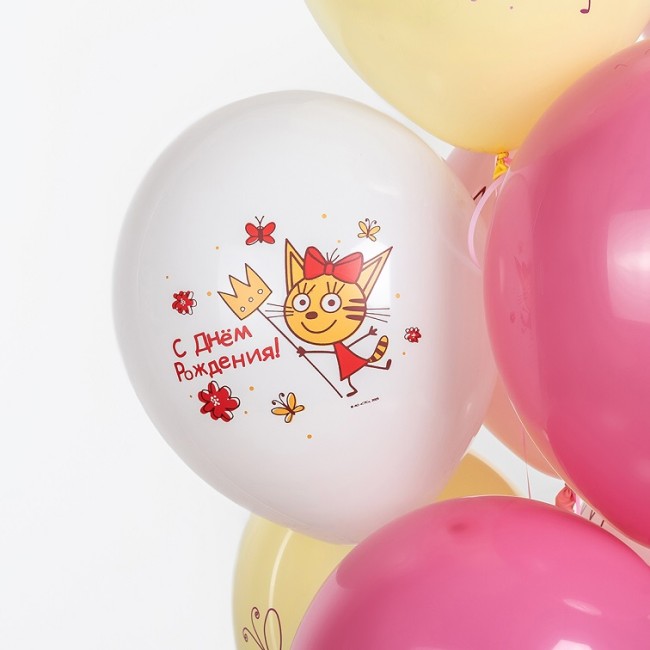 Дб (12''/30 см) Три Кота, Принцессы, Ассорти, пастель, 1 ст, 25 шт.