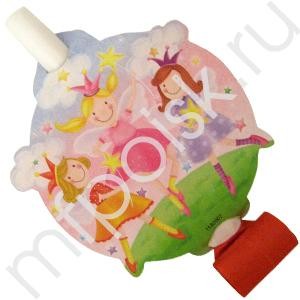 F Язычок-гудок с карточкой Принцессы 6шт