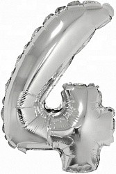 Fa (16"/41 см) Мини-Цифра с клапаном, 4, Серебро, 1 шт.