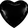 Ag (36"/91 см) Сердце, Черный блеск, 1 шт. в уп.