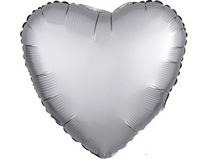 Аn (18''/46 см) СЕРДЦЕ Сатин Platinum, 1 шт.
