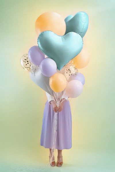 Fa (24''/61 см) Сердце, Люкс, Голубой, Матовый, 1 шт.