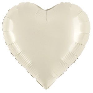 Fa (18''/46 см) Сердце, Кремовый, Сатин, 1 шт.