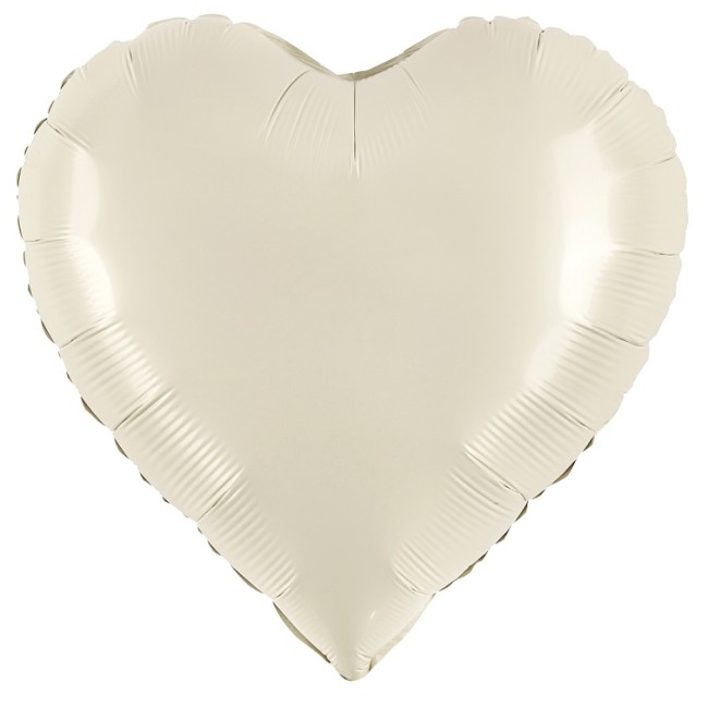 Fa (18''/46 см) Сердце, Кремовый, Сатин, 1 шт.