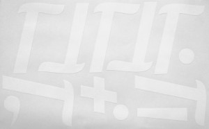 Наклейки буквы 10 см "Г" белые, 1 лист