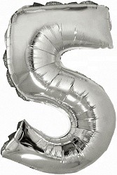 Fa (16&quot;/41 см) Мини-Цифра с клапаном, 5, Серебро, 1 шт.