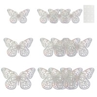 Наклейки Нежные бабочки, Радужный, Голография, 8-12 см*4 шт, 12 шт, 1 упак.