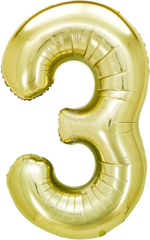 Fa (40''/102 см) Цифра, 3, Белое золото, 1 шт. в уп.
